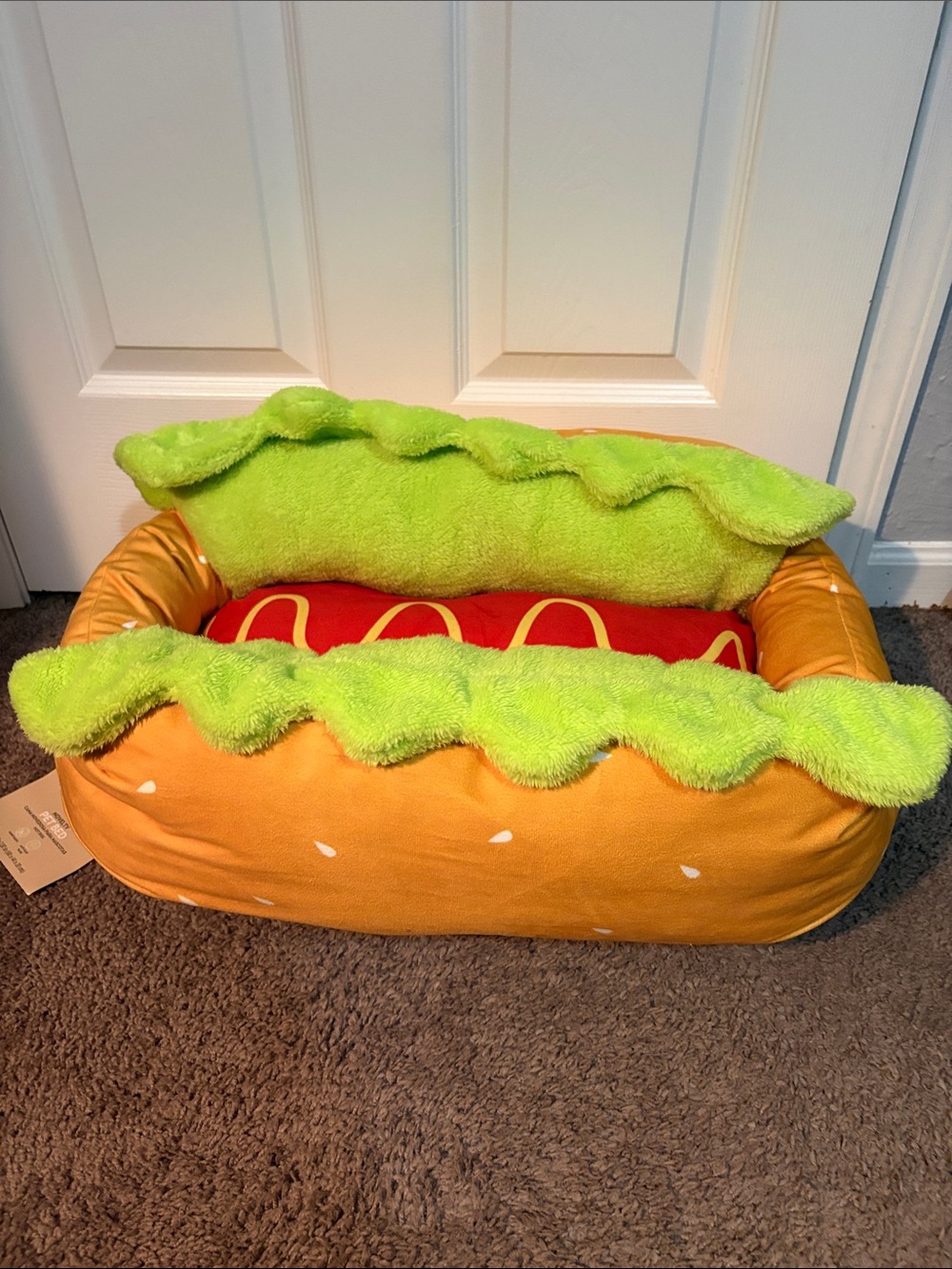 Novelty Hot Dog  Plush Pet Bed - Nwt